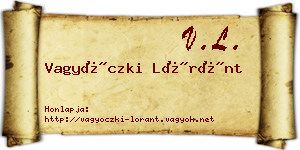 Vagyóczki Lóránt névjegykártya